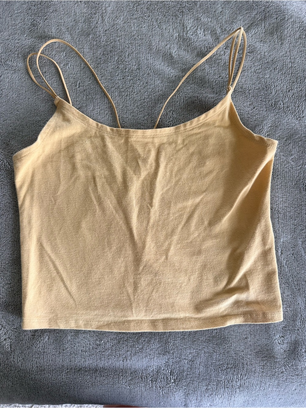 Abercrombie & Fitch Double-Strap Cropped Cami - Pale Yellow